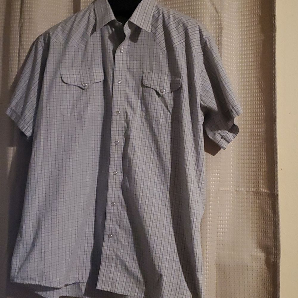 Panhandle Slim Short Sleeve Plaid Button Down Shirt Size 18